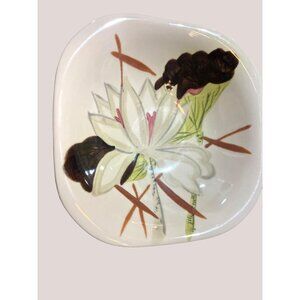 2Vintage Redwing Pottery Berry Bowl Lotus Bronze Made in USA 5.25" Retro MCM